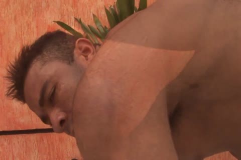 concupiscent bushy Muscle chap fucks cock Hungry guy In The bathroom.