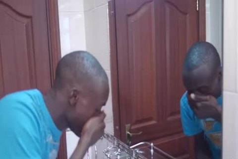 Skinny darksome dude undresses And Cleans Up In Shower