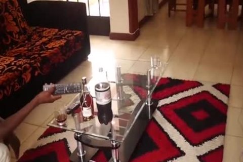 dark African teen (eighteen+) Strokes His large wang And Cums