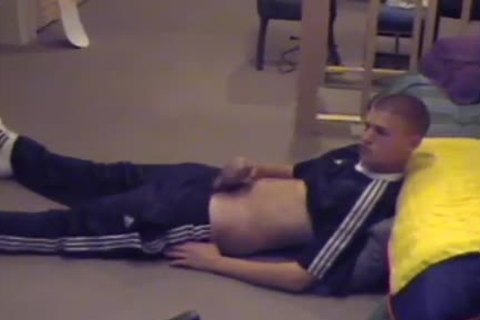 young blonde dude strokes him On Home clip