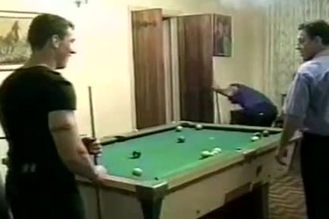 hirsute guy acquires Nailed On Pool Table
