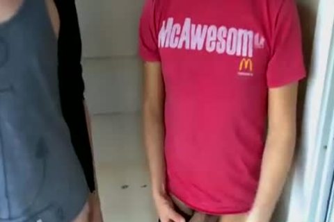 Tattoed Cody And Seth Strokes Their dicks On Dorm Balcony