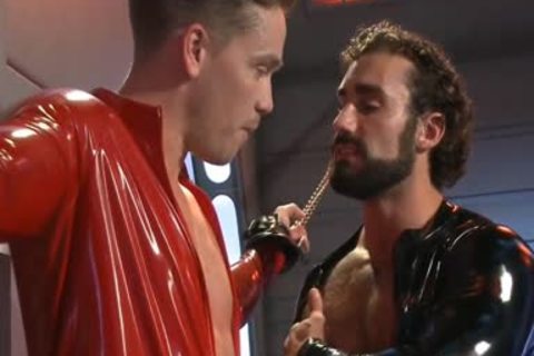 bdsm Poor twink In Shiny Catsuit fastened And banged