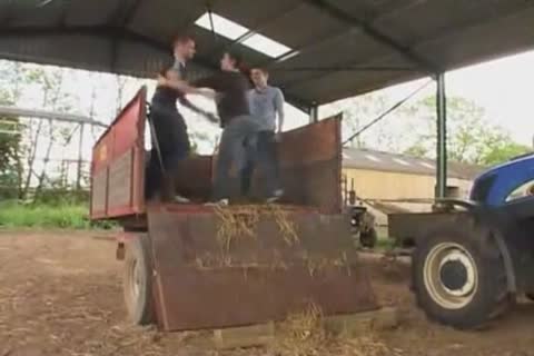 Three Chavs In  Hay Lorry