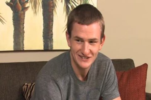 Awkward teen jerking off His Package