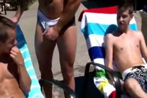 [GVC 340] charming Hunks Threeway engulfing By The Pool