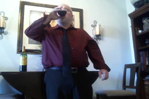 mature Suit strip (with Red Wine!)