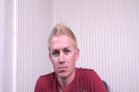 blond Mohawk chap gets gangbanged By darksome Thugs