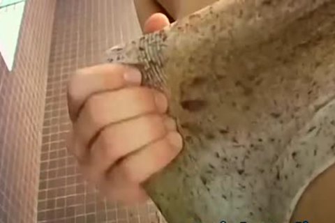Bryce shoots A Messy Load Of spooge through His underwear