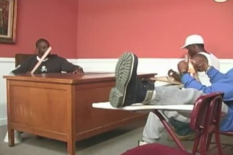 A White guy Shared By Three darksome guys