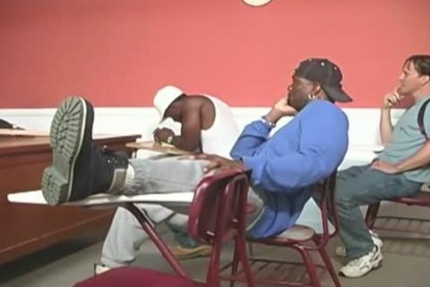 A White guy Shared By Three darksome guys