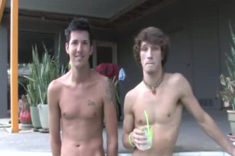 Two slim teens Lounge Around In The Pool And suck Down knob