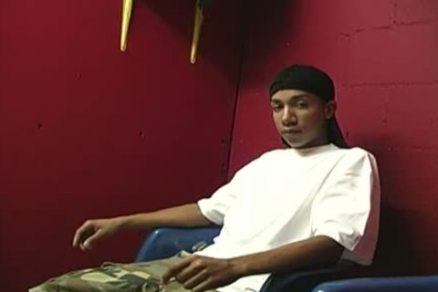 Thin twink receives plowed By Two dark males