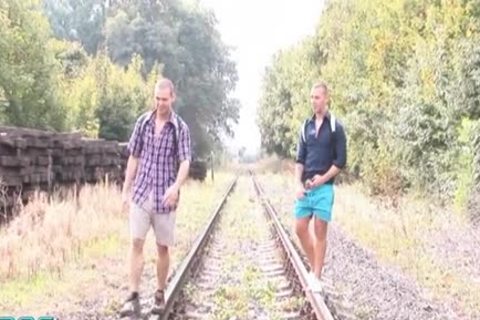 Bros pounding nude outdoors