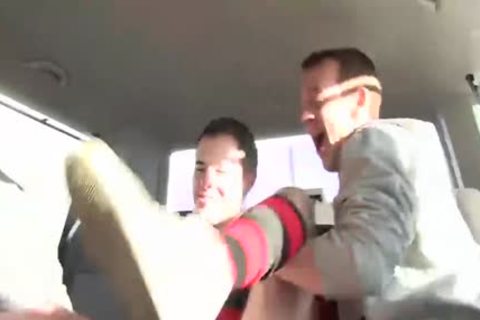 dirty teens Jake Richards And Dan Throwing An fuckfest In A Car