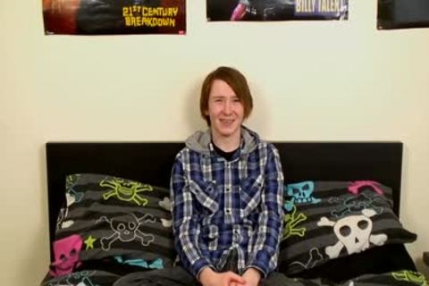 Emo teen Jack Halliwell Stroking His wang On His Emo bed