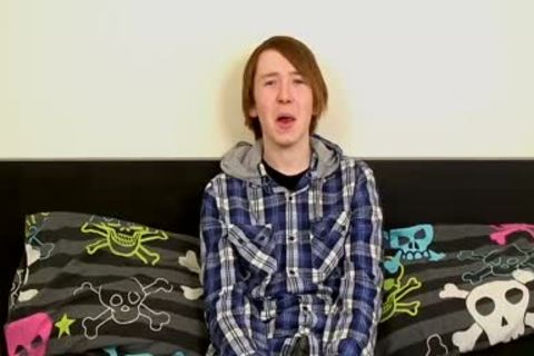 Emo teen Jack Halliwell Stroking His wang On His Emo bed