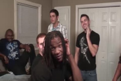 nasty teen gets His First Interracial bareback gangbang - Bukkake twinks!