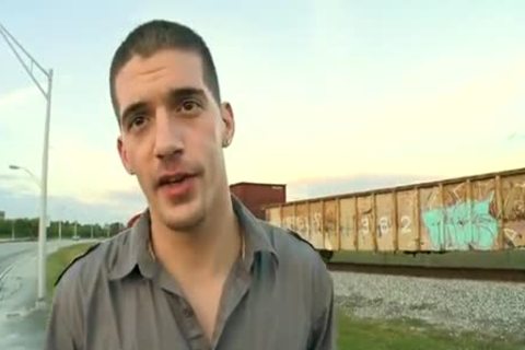 White guy pounding A darksome Thug