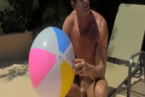 handsome brawny guys Having painfully pleasure By The Pool