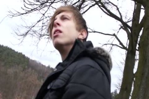 Euro twink amateur Barebacked outside