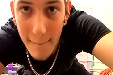 charming brunette Emo teen Austin With Tattoos jerking off His dick