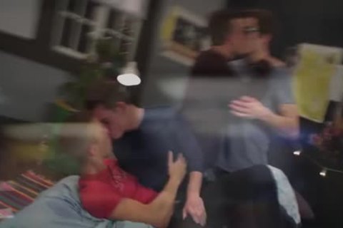 brunette hair twink Sex With love juice In ass