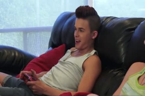 brunette twinks threesome And Facial