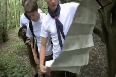 sexy Scouts bare three-some