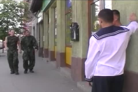Navy &amp; Army twink's Military fuckfest