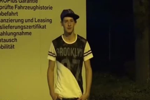 College twink wait For Bus Stop