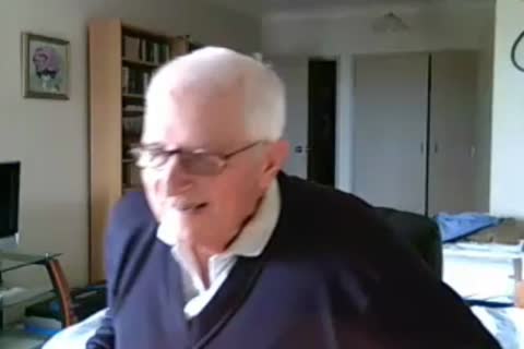 old man cum On web camera