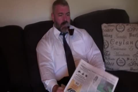 Suited Muscle Bear daddy Jerks Off