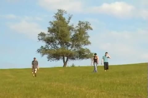 three boyz undressed In The Field