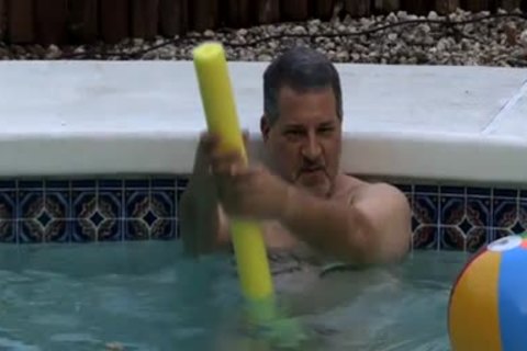 Three gay Dads have a pleasure Blowjobs In The Pool