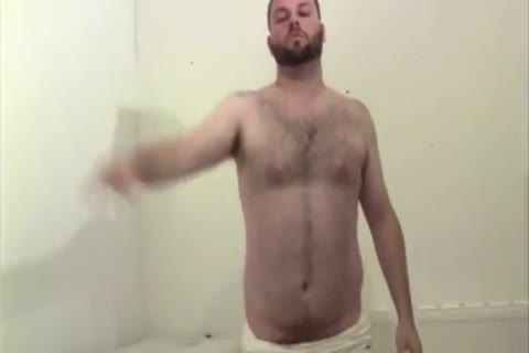 Rugby Bear Jerks Off In Locker Room
