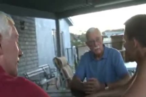 Two grandad With youthful lad