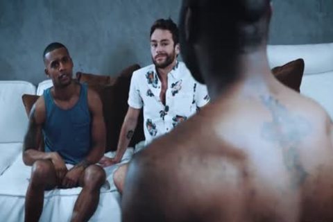 Thresome With hairy darksome enormous penises