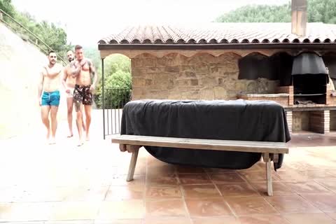 Threeway Sex Outside A Spanish Villa