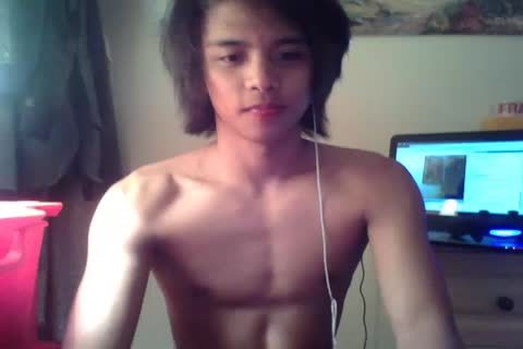 nice-looking oriental chap blows His Wad