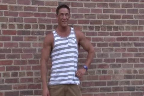 James Posing In A Tanktop