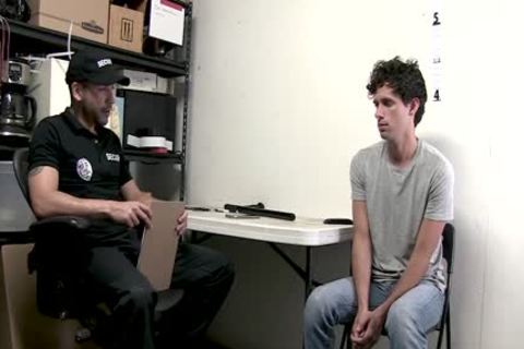 Security Guard Sticks A Billy Club In A Perps taut butthole