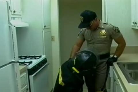 dirty Fireman And Police Officer bang On The bed