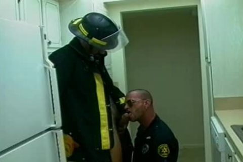 dirty Fireman And Police Officer bang On The bed
