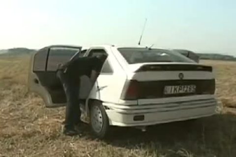fashionable teens have a pleasure A charming anal fuck In A Field