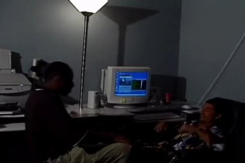 Tall ebon Gentleman acquires A ball batter flow To His Round wazoo