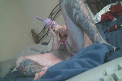 Harity fat Bear widens wazoo In belt panties Rides dildo