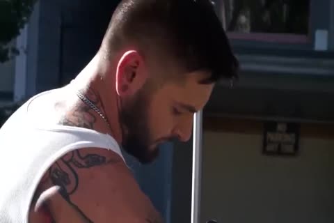 Tattooed boy gets His backdoor Massaged