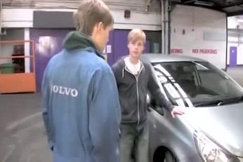 18yo Blond teens stunning pounding On Car Repair