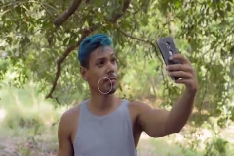 three-some Latinos slamming in nature's garb In Nature